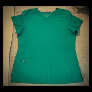 HeartSoul Hunter Green Scrub Top